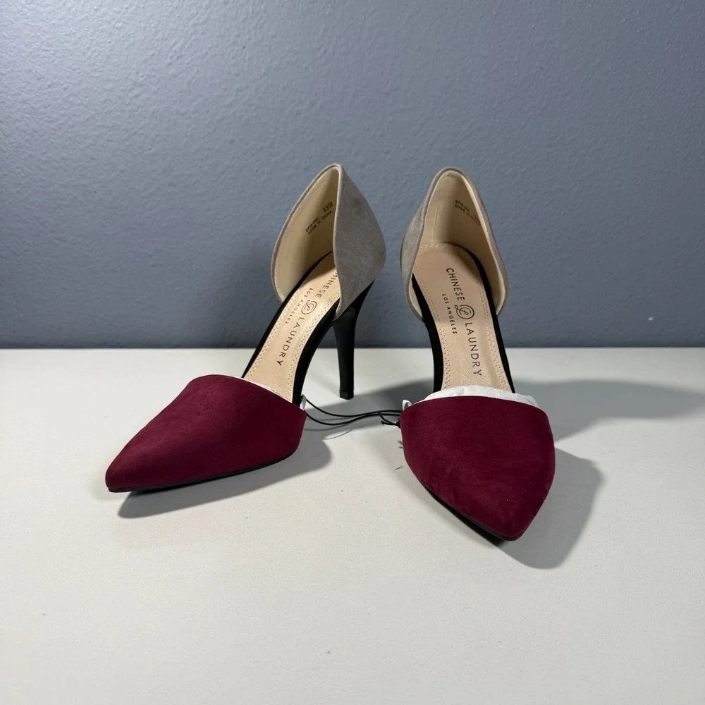 Chinese Laundry‎ Pumps Womens 8.5 Burgundy New D'Orsay Pointed Toe Heels